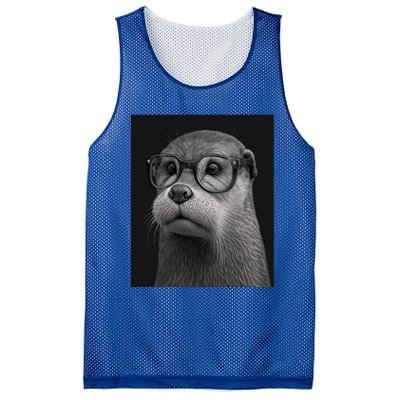 Aesthetic Cool Otter Head Cool Otter With Sunglasses Gift Mesh Reversible Basketball Jersey Tank