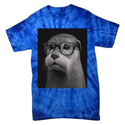 Aesthetic Cool Otter Head Cool Otter With Sunglasses Gift Tie-Dye T-Shirt