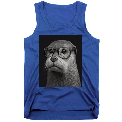 Aesthetic Cool Otter Head Cool Otter With Sunglasses Gift Tank Top