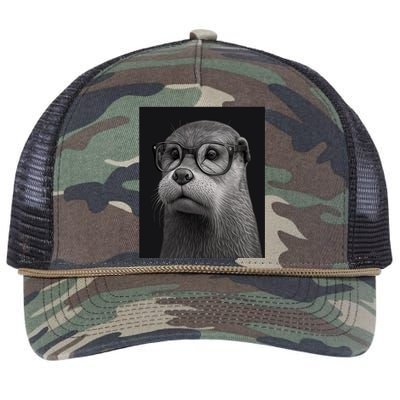 Aesthetic Cool Otter Head Cool Otter With Sunglasses Gift Retro Rope Trucker Hat Cap