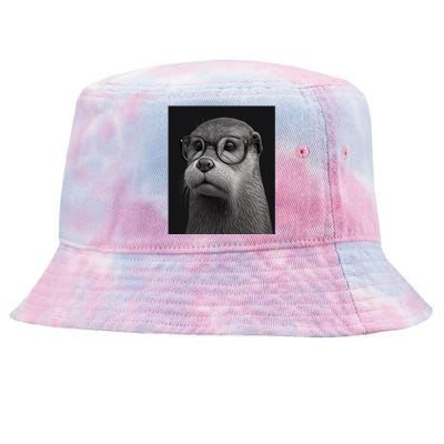 Aesthetic Cool Otter Head Cool Otter With Sunglasses Gift Tie-Dyed Bucket Hat