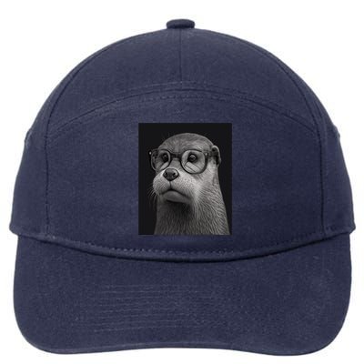 Aesthetic Cool Otter Head Cool Otter With Sunglasses Gift 7-Panel Snapback Hat