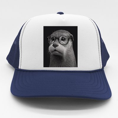 Aesthetic Cool Otter Head Cool Otter With Sunglasses Gift Trucker Hat