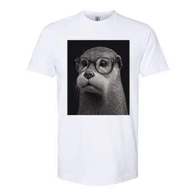 Aesthetic Cool Otter Head Cool Otter With Sunglasses Gift Softstyle CVC T-Shirt