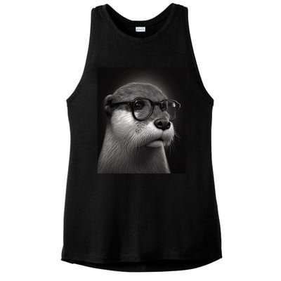 Aesthetic Cool Otter Head Cool Otter With Sunglasses Meaningful Gift Ladies PosiCharge Tri-Blend Wicking Tank