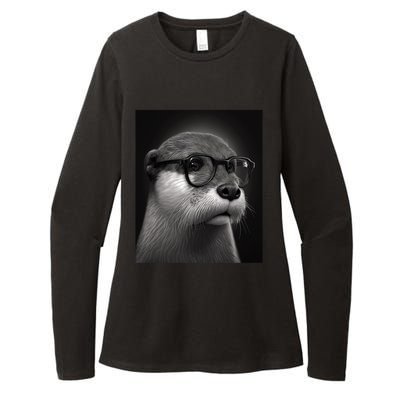 Aesthetic Cool Otter Head Cool Otter With Sunglasses Meaningful Gift Womens CVC Long Sleeve Shirt