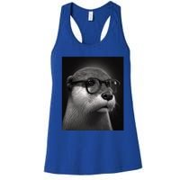 Aesthetic Cool Otter Head Cool Otter With Sunglasses Meaningful Gift Women's Racerback Tank