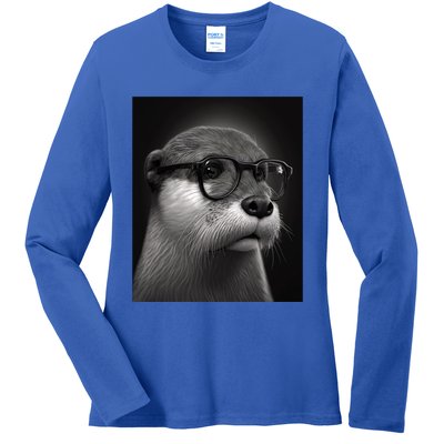 Aesthetic Cool Otter Head Cool Otter With Sunglasses Meaningful Gift Ladies Long Sleeve Shirt