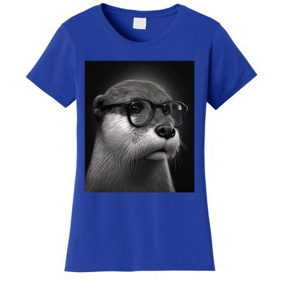 Aesthetic Cool Otter Head Cool Otter With Sunglasses Meaningful Gift Women's T-Shirt