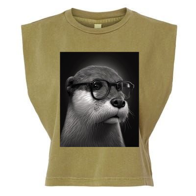 Aesthetic Cool Otter Head Cool Otter With Sunglasses Meaningful Gift Garment-Dyed Women's Muscle Tee