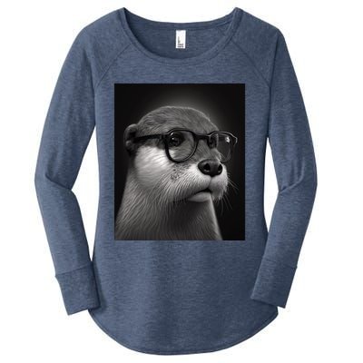 Aesthetic Cool Otter Head Cool Otter With Sunglasses Meaningful Gift Women's Perfect Tri Tunic Long Sleeve Shirt