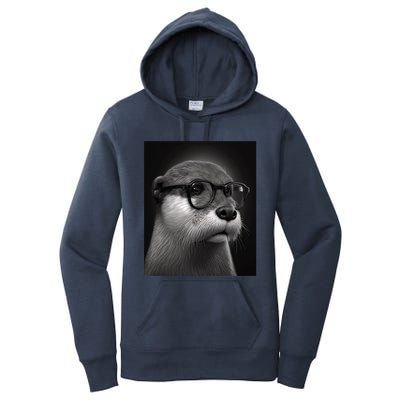 Aesthetic Cool Otter Head Cool Otter With Sunglasses Meaningful Gift Women's Pullover Hoodie