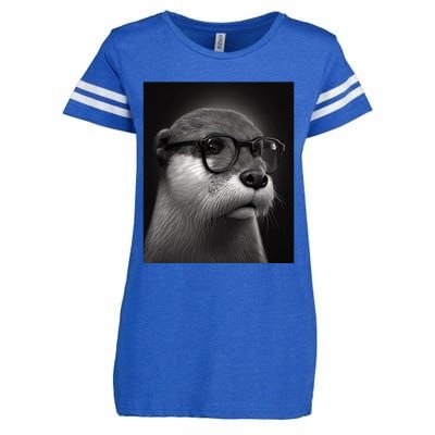 Aesthetic Cool Otter Head Cool Otter With Sunglasses Meaningful Gift Enza Ladies Jersey Football T-Shirt