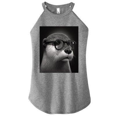 Aesthetic Cool Otter Head Cool Otter With Sunglasses Meaningful Gift Women's Perfect Tri Rocker Tank