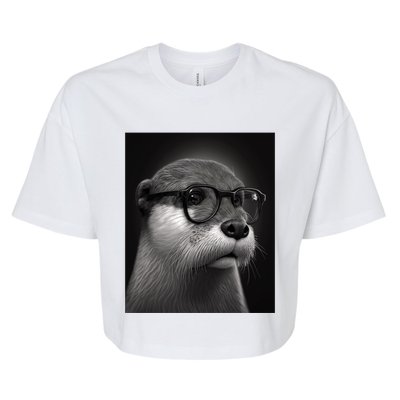 Aesthetic Cool Otter Head Cool Otter With Sunglasses Meaningful Gift Bella+Canvas Jersey Crop Tee