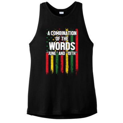 A Combination Of The Words June And 19th Junenth Gift Ladies PosiCharge Tri-Blend Wicking Tank