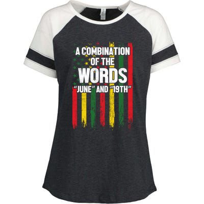 A Combination Of The Words June And 19th Junenth Gift Enza Ladies Jersey Colorblock Tee