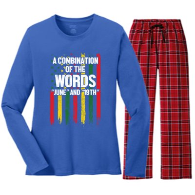 A Combination Of The Words June And 19th Junenth Gift Women's Long Sleeve Flannel Pajama Set 