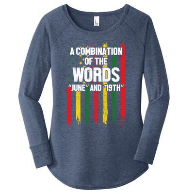 A Combination Of The Words June And 19th Junenth Gift Women's Perfect Tri Tunic Long Sleeve Shirt