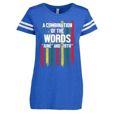 A Combination Of The Words June And 19th Junenth Gift Enza Ladies Jersey Football T-Shirt