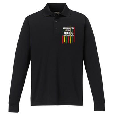 A Combination Of The Words June And 19th Junenth Gift Performance Long Sleeve Polo