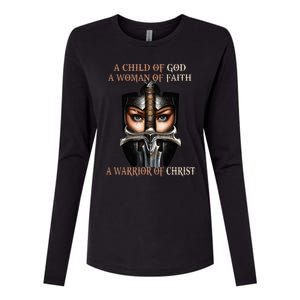 A Child Of God A Woman Of Faith A Warrior Of Christ Womens Cotton Relaxed Long Sleeve T-Shirt