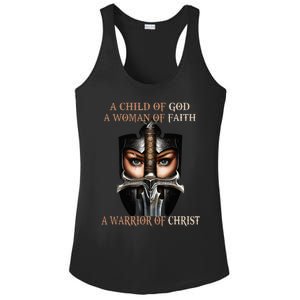 A Child Of God A Woman Of Faith A Warrior Of Christ Ladies PosiCharge Competitor Racerback Tank