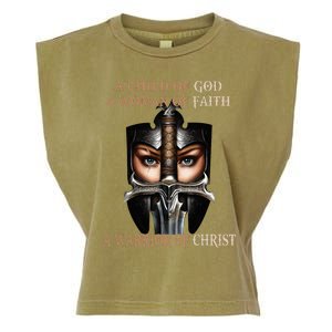 A Child Of God A Woman Of Faith A Warrior Of Christ Garment-Dyed Women's Muscle Tee