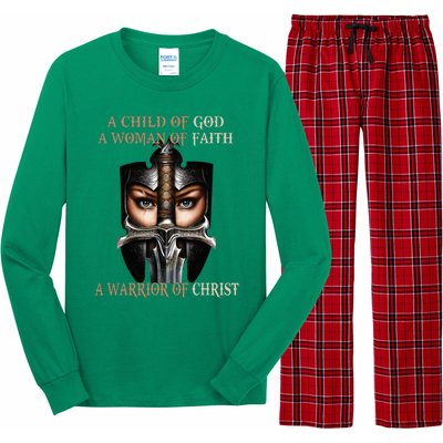 A Child Of God A Woman Of Faith A Warrior Of Christ Long Sleeve Pajama Set