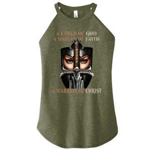 A Child Of God A Woman Of Faith A Warrior Of Christ Women's Perfect Tri Rocker Tank