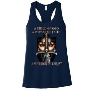 A Child Of God A Woman Of Faith A Warrior Of Christ Women's Racerback Tank