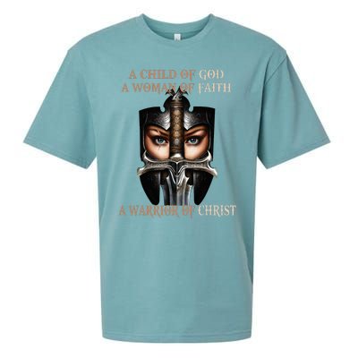 A Child Of God A Woman Of Faith A Warrior Of Christ Sueded Cloud Jersey T-Shirt