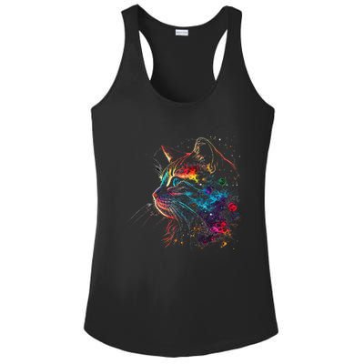 Astronaut Cat Or Funny Space Cat On Galaxy Cat Lover Gift Ladies PosiCharge Competitor Racerback Tank