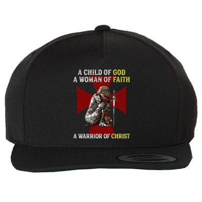 A Child Of God A Woman Of Faith A Warrior Of Christ Wool Snapback Cap