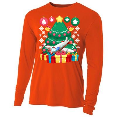 Airplane Christmas Ornats Funny Aviation Lover Pilot Gift Cooling Performance Long Sleeve Crew