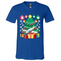 Airplane Christmas Ornats Funny Aviation Lover Pilot Gift V-Neck T-Shirt