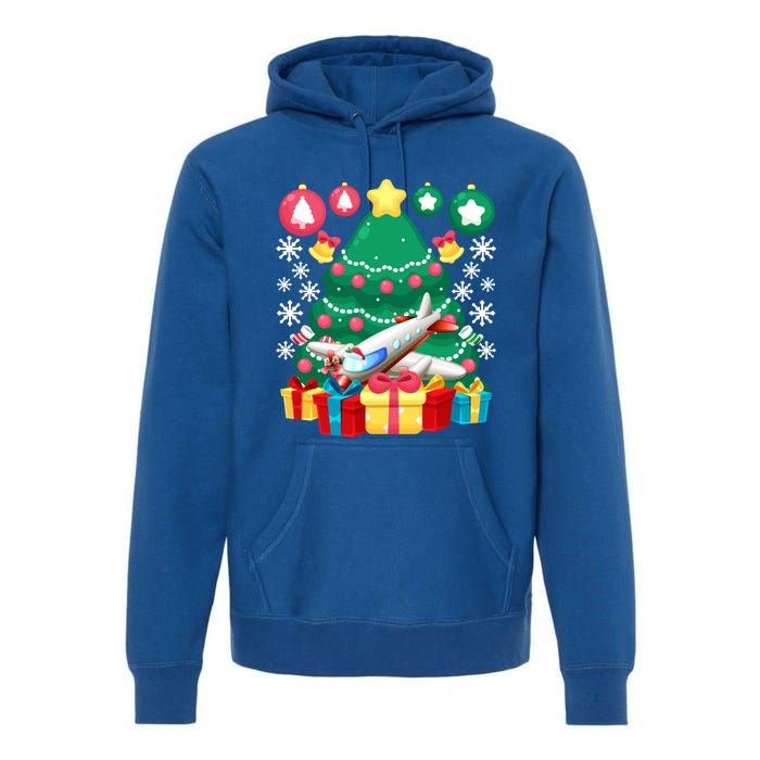 Airplane Christmas Ornats Funny Aviation Lover Pilot Gift Premium Hoodie