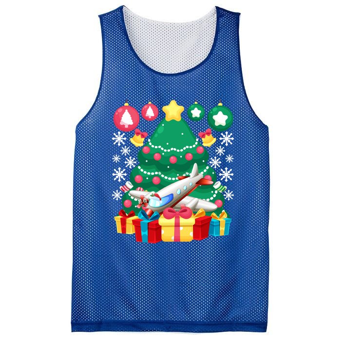 Airplane Christmas Ornats Funny Aviation Lover Pilot Gift Mesh Reversible Basketball Jersey Tank