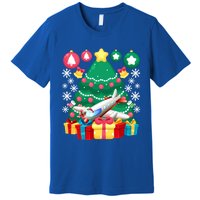 Airplane Christmas Ornats Funny Aviation Lover Pilot Gift Premium T-Shirt