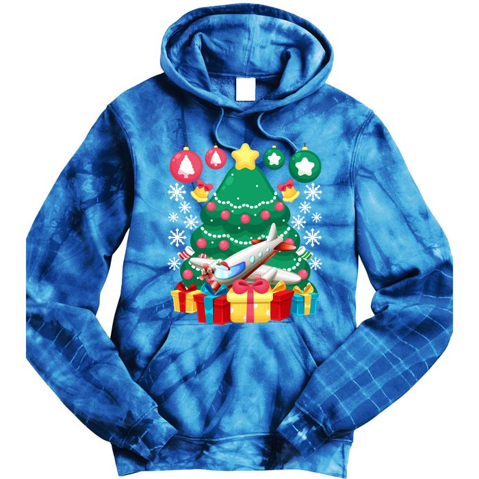 Airplane Christmas Ornats Funny Aviation Lover Pilot Gift Tie Dye Hoodie