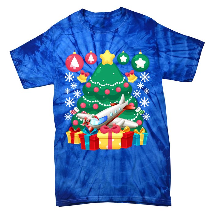 Airplane Christmas Ornats Funny Aviation Lover Pilot Gift Tie-Dye T-Shirt