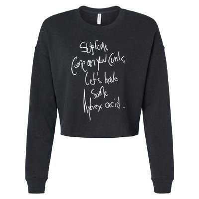 Aphextwin Come On You Cunts LetS Have Some Aphex Acid Cropped Pullover Crew