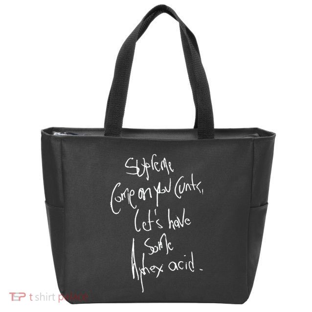 Aphextwin Come On You Cunts LetS Have Some Aphex Acid Zip Tote Bag