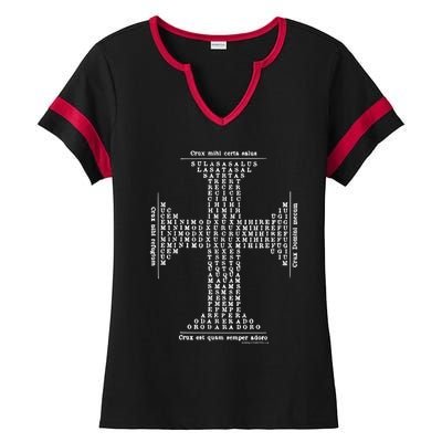 Angelic Cross Of Saint Thomas Aquinas Gift Ladies Halftime Notch Neck Tee