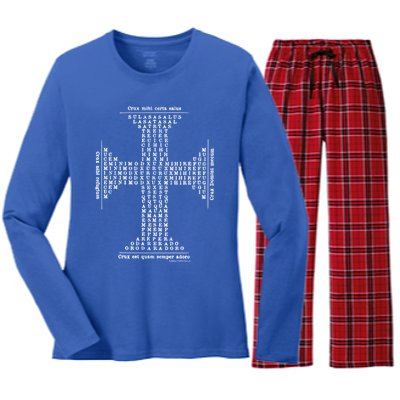 Angelic Cross Of Saint Thomas Aquinas Gift Women's Long Sleeve Flannel Pajama Set 