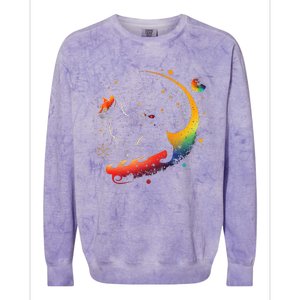 Astronaut Cat or Funny Galaxy Cat on Space Cat Lover Colorblast Crewneck Sweatshirt