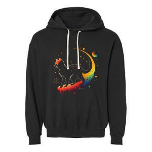 Astronaut Cat or Funny Galaxy Cat on Space Cat Lover Garment-Dyed Fleece Hoodie