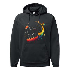 Astronaut Cat or Funny Galaxy Cat on Space Cat Lover Performance Fleece Hoodie