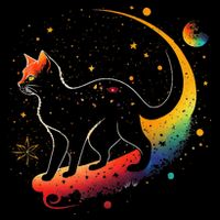 Astronaut Cat or Funny Galaxy Cat on Space Cat Lover Flat Bill Trucker Hat