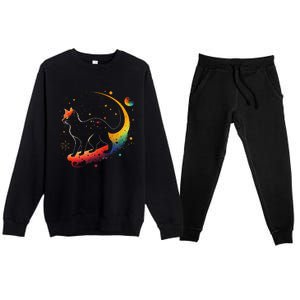 Astronaut Cat or Funny Galaxy Cat on Space Cat Lover Premium Crewneck Sweatsuit Set